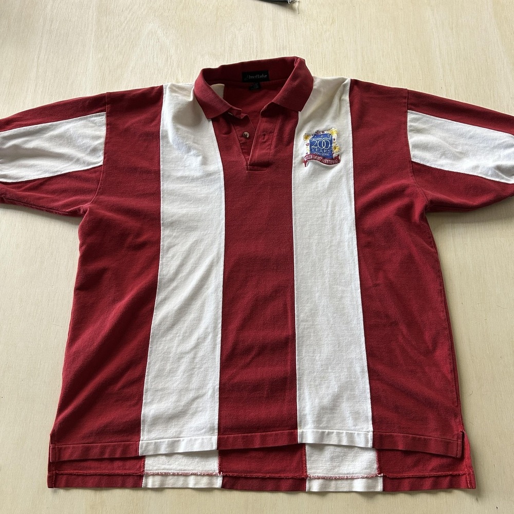 Vintage Inner Harbor Polo Shirt Mens 2XL Red Stripe Butler County Bicentennial